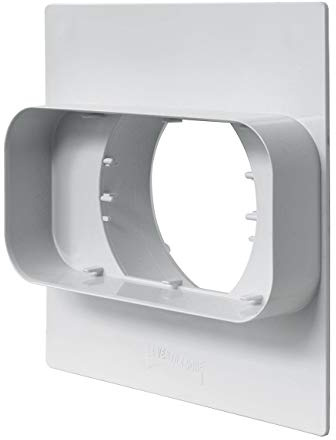 La Ventilazione PM157100B Placca per Passaggi a Muro da Tubo Rettangolare a Tondo, 150x70 mm - 100 mm. Colore bianco