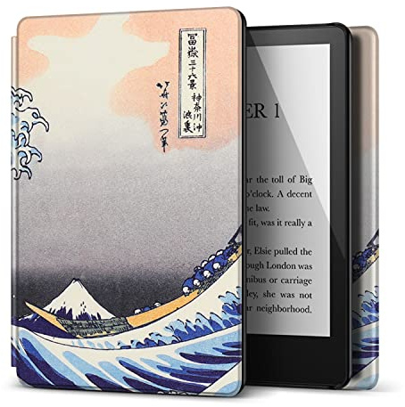 TNP Hülle für Kindle Paperwhite 11. Gen. 2021-6.8 Zoll Modell M2L3EK, Kindle Paperwhite Signature Edition, Schutzhülle aus hart-PC Case, mit Auto Einschlafen/Aufwachen Funktion, Große Welle