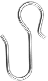 Vorhangschienenhaken aus Metall, S-förmig, kleine Vorhanghaken, Edelstahl, für Decken, Gardinenschienen, 30 Stück
