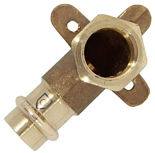 Deckenwinkel mit IG 15 mm 1/2 aus Rotguss | Pressfitting, Innengewinde, B-Press, Wandscheibe, Rotguss, V-Kontur.