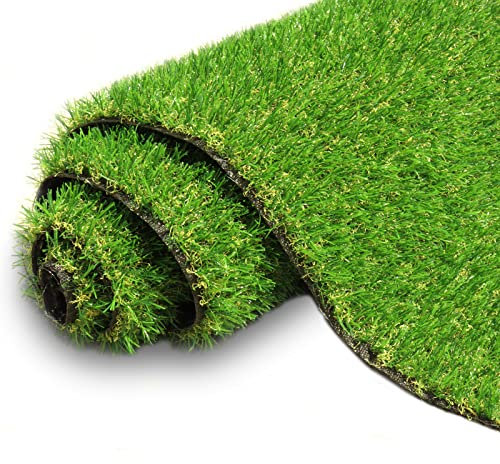AYOHA - Alfombra de césped artificial de 4 pies 10 pulgadas x 8 pies con drenaje, alfombra de césped artificial realista de 0.8 pulgadas para interiores y exteriores, para jardín, balcón, patio