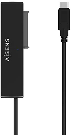 AISENS - ASE-35C02B - Adaptador para Disco Duro 2,5/3,5 SATA A USB-C USB USB3.1 GEN1, Negra
