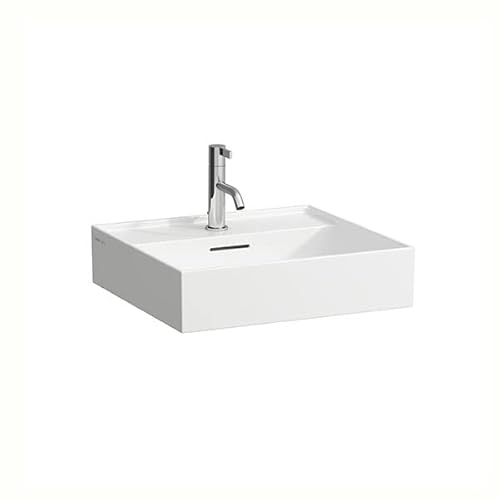 LAUFEN Kartell Aufsatzwaschtisch ohne Hahnloch, mit Überlauf, 500x460mm, H8163327581091, Farbe: Graphit matt