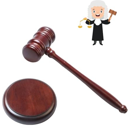 Marteau de juge,Maillets en Bois,Juge Maillets en Bois,Marteau de juge et bloc de résonance en bois,Mmarteau de vente aux enchères，pour avocat, étudiant, juge, vente aux enchères, réunions