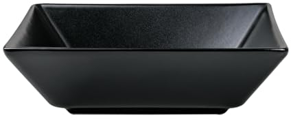 METRO Professional plato hondo cuadrado de cerámica de gres Macario, 17 x 17 cm, Negro, Apto para lavavajillas, Apilable