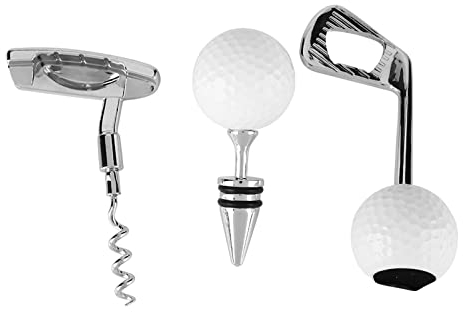 Wine Bottle Opener and Stopper Set, Zinc Alloy Corkscrew with Handle, Bar Accessory Kit