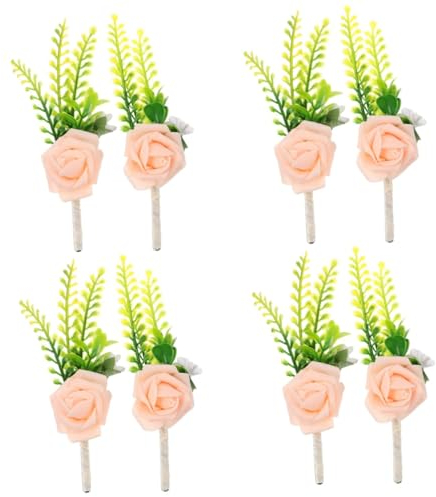 ABOOFAN 4 Sets Boutonniere Für Männer Blumen-Corsage Hochzeit Foto-Requisiten Vielseitige Dekoration Für Partys 2 Stück X 4