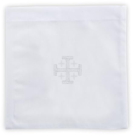 Trinity Church Supply Jerusalem Cross Chalice Pall with Insert Traditional Catholic Church Supplies, 7 Inch Square, Pack of 4