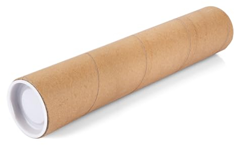 PEUTIER Kraft Versandrolle mit Kappen, 5,6x30,5cm Plakatrolle Karton zum Versenden Rollenmailer Plakatrolle aus Papier für den Versand von Plakaten Karten Dokumenten Blaupausen Kunstwerken