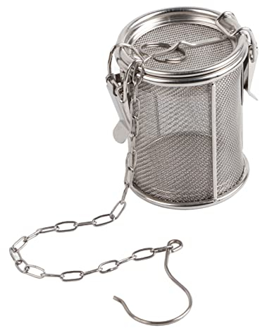 UPQRSG Edelstahl Teekugel Sieb, Großes Fassungsvermögen, Edelstahl Teekugel Netz, Tee Ei, Suppengewürz Trennkorbfilter für Lose Teeblätter, Gewürze und Suppe(14 * 10cm)