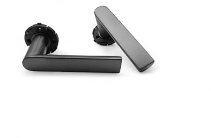 Schartec Tirador de puerta de acero inoxidable para puerta interior, color plateado, negro o gris, también para baño y cuarto de baño (Dalia, gun grey, WC/Bad)