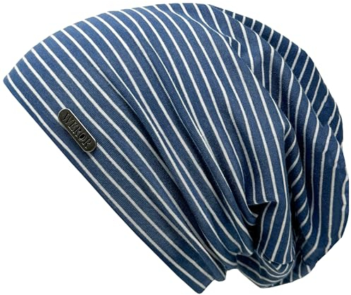 WEROR Herren Damen Beanie Mütze Strickmütze Longbeanie Slouch WEROR-429.1 (Einheitsgröße, Blau)