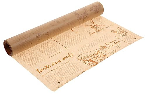 COLLBATH 1 Rolle Backpapier Fettdichtes Papier Pergamentpapier Für Grillen Backen in Airfryer Kuchenunterlage Wasserfest Ölbeständig Kochzubehör
