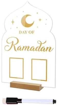 Ramadan Adventskalender, Acryl Countdown Kalender Acryl Ramadan Countdown Kalender für Ramadan Kareem Tischdekoration (C)