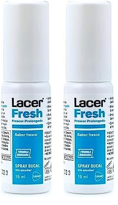 LACERFRESH - Spray Bucal 15ml, Antiplaca Dental, Previene la Caries, Protege las Encias, Enmascara el Mal Aliento, Boca Fresca, Sana y Protegida, Efecto Prolongado (Paquete de 2)