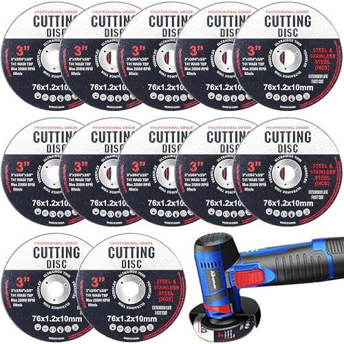 12 dischi da taglio 76 mm, dischi da taglio, dischi abrasivi, dischi smerigliatrici angolari per metallo, disco da taglio per separare metallo e legno