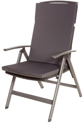 Set med 4 trädgårdsstolsdynor, trädgårdsstolsdyna, stolskudde, stolkudde med hög rygg, stolskudde, set om 4 stolsöverdrag (antracit)