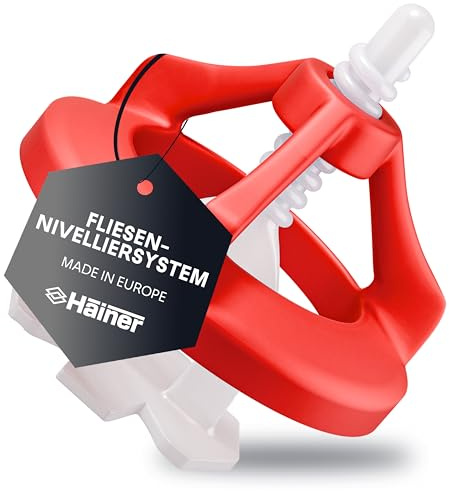 Hainer® Premium Fliesen Nivelliersystem Fliesenverlegehilfe | Saubere Fugen durch perfekte Abstandshalter, für Heimwerker & Profis inkl. Ebook und Anleitung (Set 300 Hauben + 600 Laschen, 3mm)