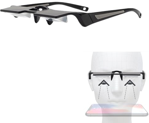 Bustlwor 1 Stück Faule Brille, Prisma Brille, seitlich liegende Sehbrille, Zum Lesen und Fernsehen Im Bett