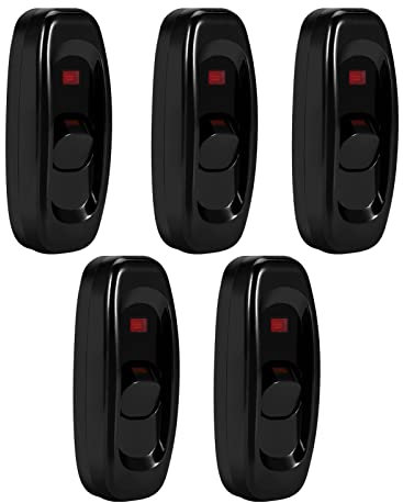 AC 250 V 10 A ON OFF Interruttore per Lampada da Tavolo da Tavolo con Indicatore LED, Pulsante Comodo, Installazione Semplice (BLACK)