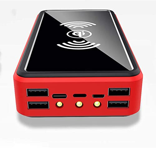 Batterie Externe Solaire 100 000 mAh, Chargeur Portable sans Fil, Charge Rapide, Grande capacité, avec 4 Sorties, 3 entrées et Lampes de Poche LED.