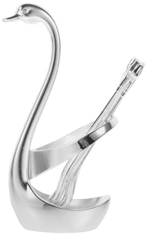 HOLIDYOYO 1set Cucchiai Forma Di Cigno Con Base Cucchiai Da Dessert e Frutta Per Tavola Da Pranzo Accessorio Elegante Per Eventi e Feste Per Dolci Completo