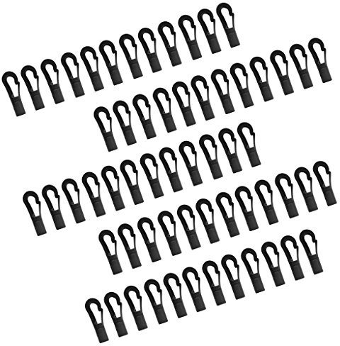 60 Stück elastische Gummiseile aus Kunststoff, 5 mm, Karabinerhaken