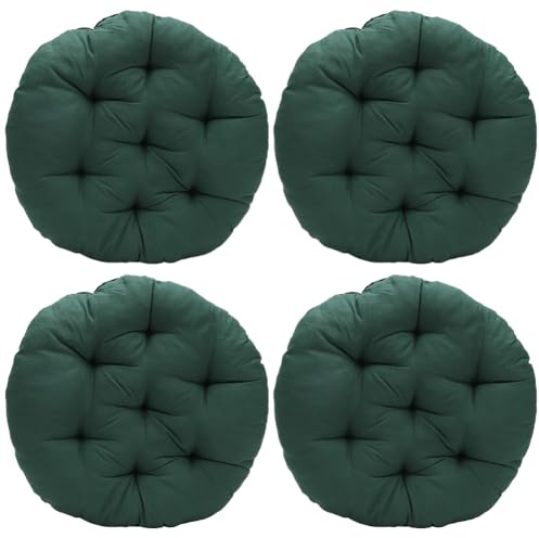 Tutamaz Lot de 4 Coussins de Chaise Ronds et Confortables - 40 x 40 x 3 cm - Coussins de Sol Ronds - pour l'intérieur et l'extérieur - pour Salle à Manger, Salon, Chambre d'études