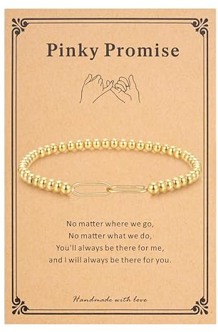 morniface Paperclip Friendship Bracelet, Stretch Bracelet for Women, Symbolic Paper Clip Charm Bead Jewelry, Thoughtful Gift for Best Friend, Her, Everyday Wear