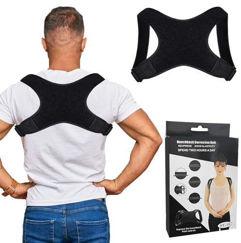 Venprodium Busto Correttore Posturale, Fascia Posturale Spalle e Schiena Traspirante, Regolabile, Supporto Postura, Schiena Dritta e Raddrizza Spalle, Allevia Dolore Collo per Donne e Uomini, Nero