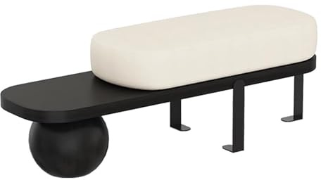 Modern Art Deco Boucle Bench with Flannelette Cushion, Upholstered Storage for Entryway, Living Room, and Bedroom Organization