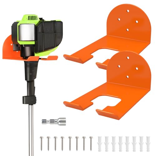 ZSLTLDU Weed Eater Hanger Wall Mount - 2 Pack Upgraded Weedeater Rack, Heavy Duty String Trimmer Hanger Holder for Garage, Warehouse, Garden Tools Organization