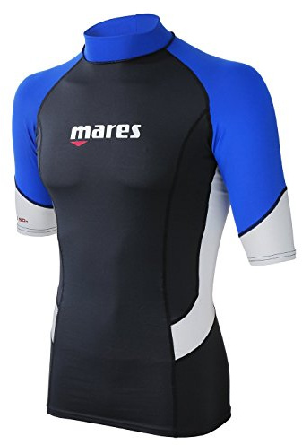 Mares Rash Guard, Maglia Protettiva UPF 50+ con Manica Corta Uomo, Multicolore, L