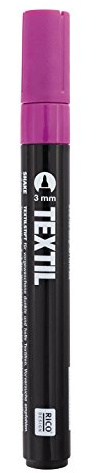 Textilmarker Stoffmalstifte, Farben auswählbar, für dunkle Stoffe, Perfekt für Tshirts, Schuhe, Taschen, Jutebeutel, und andere Stoffarten Lila