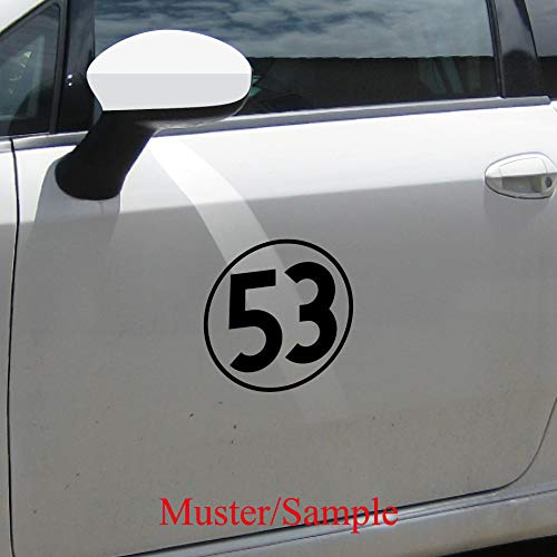 Sticker Tattoo 20 cm Black for Car Door Window Rear Adhesive Film Herbie No. 53