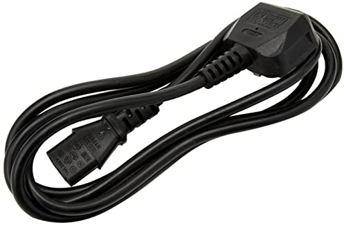 PRO ELEC PE01057 – UK Mains Plug (5 A Fuse) to IEC C13 Socket Mains Lead, 2 m, Black