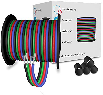LEADTOPS 22AWG 4pin LED 10m Elektrisk RGB-kabel 22 mätare Ledare Förlängningskabelledning för RGB LED-strip 5050 3528