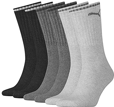 PUMA Calcetines unisex Sport Crew Stripe, pack de 3 pares