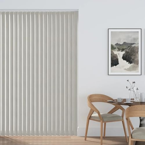 Made to Measure Vertical Blinds 89mm (3.5) Complete Set in Dolphin Grey | Vertical Window Blinds Up To 300cm (3000mm) Width x 130cm (1300mm) Drop | Light Filtering Rail & Slats for Home Kitchen
