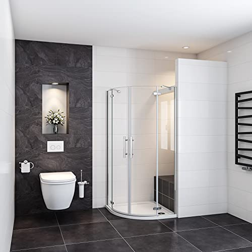 80x80cm Box Doccia Semicircolare alto 195cm Vetro 6mm Barra Stabilizzatrice