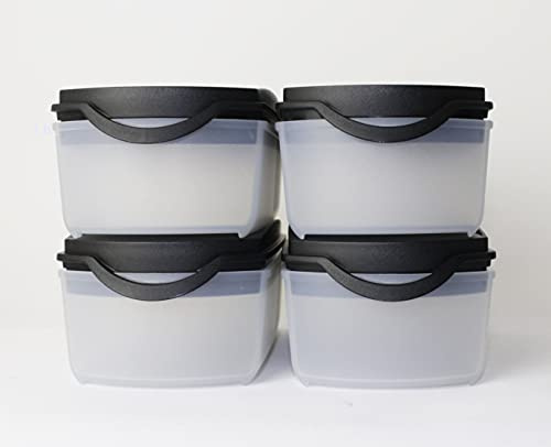 TUPPERWARE Eidgenosse Plus 4x 350ml Schwarz + Joghurtbecher