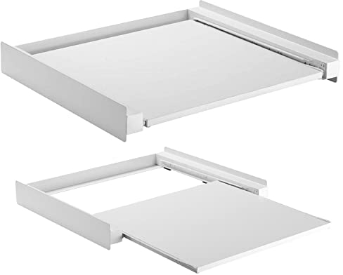 Maclean MC-890 Universeller Verbindungsrahmen mit Ausziehplatte für 60x53 cm Waschmaschinen oder Trockner Platzsparend Zwischenbaurahmen bis 60kg