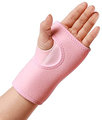 yeloumiss Wrist Splint Support Brace Compression Wrist Brace (Left, Pink)