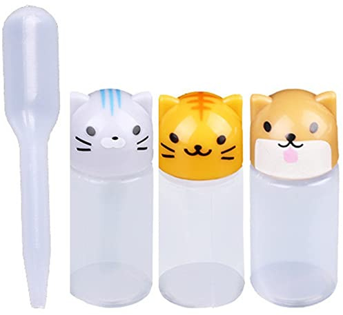 Fituenly Mini-Ketchup-Flaschen, 3 Stück, Cartoon-Tiere, Gewürz-quetschflasche Pipette, Kinder-soßenbehälter Für Mittagessen, Öl, Soja, Honig, Salatdressing
