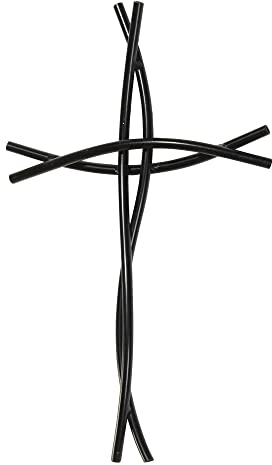Dicksons Wandkreuz aus Metall, geflochten, 16 x 9,5 cm, Schwarz