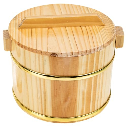 SHOWERORO 1 Set Fass Reisfass oke Reis Sashimi Tablett Reisschalen chinesischer Dampfgarer japanischer Reiswanne Sauna-Eimer Reis Servierschale Hummerplatte Reis Rührschüssel Platte Sushi Holz 16C