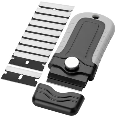 Bates- Razor Blade Scraper, Razor Scraper Set with 10 pcs Extra Blades, Window Scraper Tool, Glass Scraper Blades, Blade Scraper, Razor Blade Scraper Tool, Razor Scraper Tool