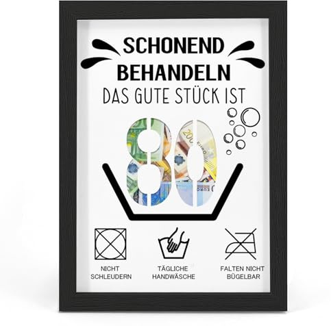 HSDSH 80. Geburtstag Geldgeschenk, Geschenke zum 80 Geburtstag Mann/Frau, Geburtstagskarte zum 80. Geburtstag Schonend behandeln 80, Witzige Geschenkideen zum 80, Geschenke für Freunde, Familie