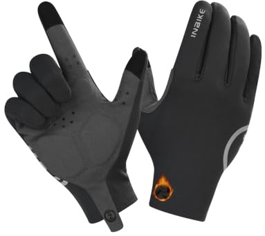 INBIKE Handskar för cyklar MTB vinterhandskar för män ull taktila motorcykel cyklar löpning elastiska långa handskar vindtät BK-XL