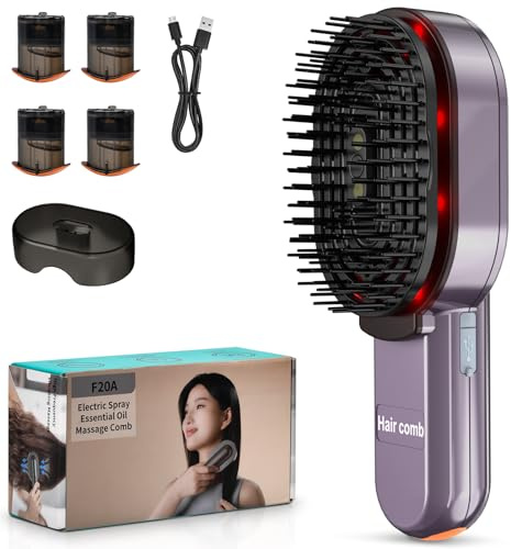 Brosse de massage électrique pour cuir chevelu 4 en 1, brosse de massage vibrante à 2 modes, masseur de cuir chevelu avec lumière rouge, brosse de massage anti-chute de cheveux, pour femmes et hommes